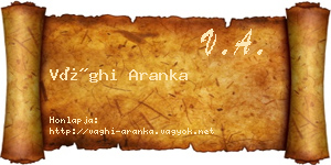 Vághi Aranka névjegykártya