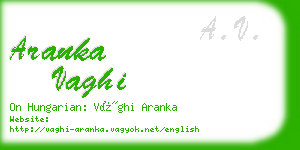 aranka vaghi business card